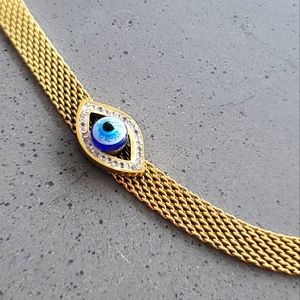 Evil Eye Protection Gold Choker Necklace